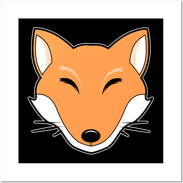 Fox Head Wall Art by Imutobi